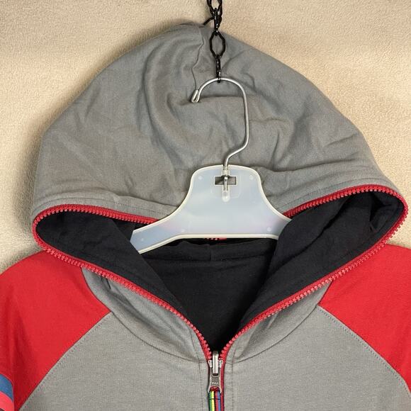 Adidas Original Hoodie Mens M Black Full Zip Reversable Heavyweight Athletic - Picture 11 of 12